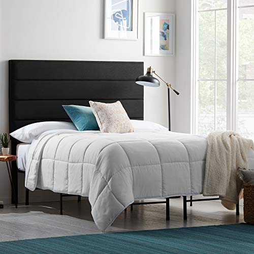 Lucid Modern Upholstered Horizontal Tufted Headboard, Twin/Twin Xl, Black #TOP2