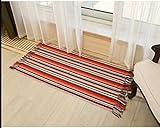 Técnicas: hecho a máquina UKUCI 10 alfombras de Fibra de Mezcla de algodón alfombras de área Decorativas para Sala de Estar/Dormitorio Felpudo de Entrada alfombras de Noche alfombras Lavables, Vino Tinto, 600 mm x 900 mm