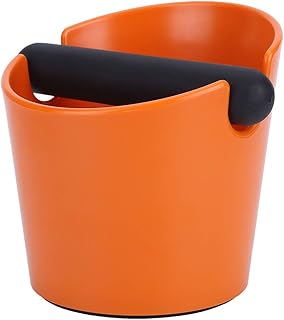 Coffee Grounds Knock Box, Coffee Grind Bin Detachable Knock Bar Anti‑ Slip Coffee Grind Dump Bin Knock Out Box for Coffee Shop Orange