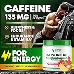 Pre Workout Powder with Beta Alanine, Creatine Monohydrate, BCAA, L Citrulline, L Arginine and Caffeine - Strawberry Lemonade Flavor - 25 Servings - Image 4