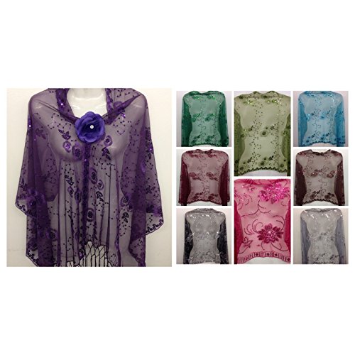 Purple Sequin Beaded Shawl with tassle Wedding Party Gift Evening Wrap/wedding/new Year Eve/Formal Event/2