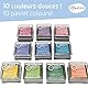 Aladine 03977 Izink Stück Mini Quick Dry Stempelkissen Pastellfarben 3,3 x 3,3 cm Gelb Orange Pink Blau Grün für Scrapbooking, Karten, Bastelarbeiten, Pastell, Set de 10