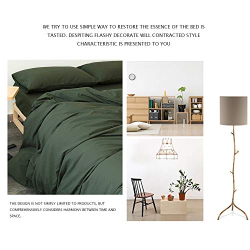 Washed Cotton Duvet Cover Dark Green Reversible Solid Color Bedding Set Modern Simple Quilt Cover With Zipper King Bed Set For Men #TOP5
