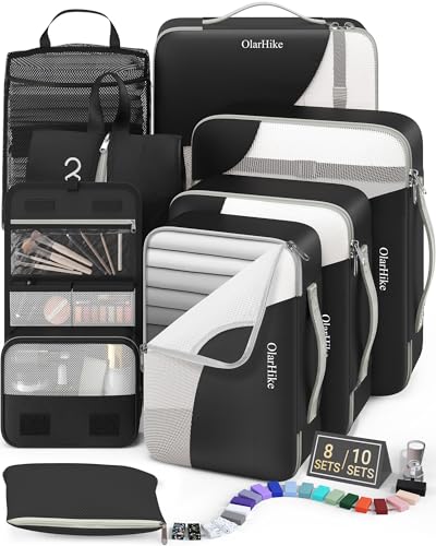 Image of OlarHike 8 Set Packing Cubes for Travel,Gifts for Women Mom,Anti-Tearing Suitcase Organizer,with Over 1000 pcs Mesh Holes,Vacation Essentials & Accessories for Cruise Ship