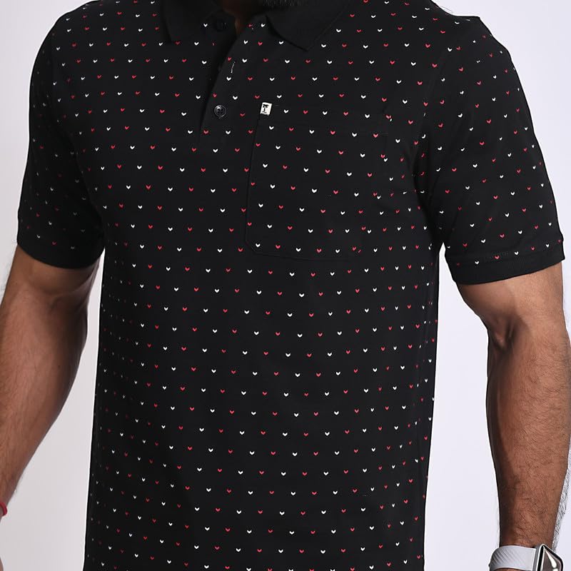 Image of Palm Island Men Abstract Men Polo Neck Tshirt