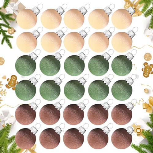 Bolas Decorativas para Árbol De Navidad | Juego De 30 Bolas Felpudas Pequeñas Irrompibles | 30 Piezas Decoración Navideña para Bodas Fiestas Exteriores Salón Jardín Escuela