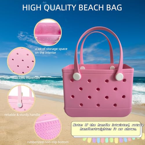 Small Rubber Beach Bag, EVA Waterproof Beach Tote, Sandproof Small Size Travel Handbag for Sports Gym Travel Market Outdoor3