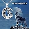 YFN Sterling Silver Wolf Necklace for Women Celtic Knot Moon Wolf Pendant Jewellery Gifts for Men Women (silver 3-wolf necklace) #5