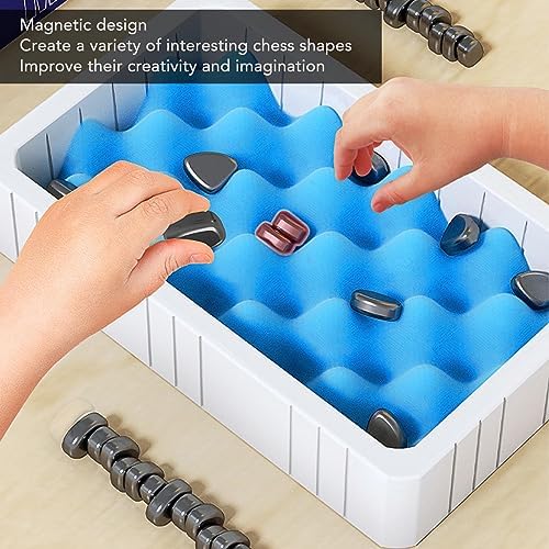 Fun Table Top Magnet Game, 20 Pcs Magnetic Chess, Improve Creativity, Logic Thinking, Enhance Parent Child Relationships, Educational Magnetic Stone Board Game, Strategy Game 7 51gUYm2OLPL. AC