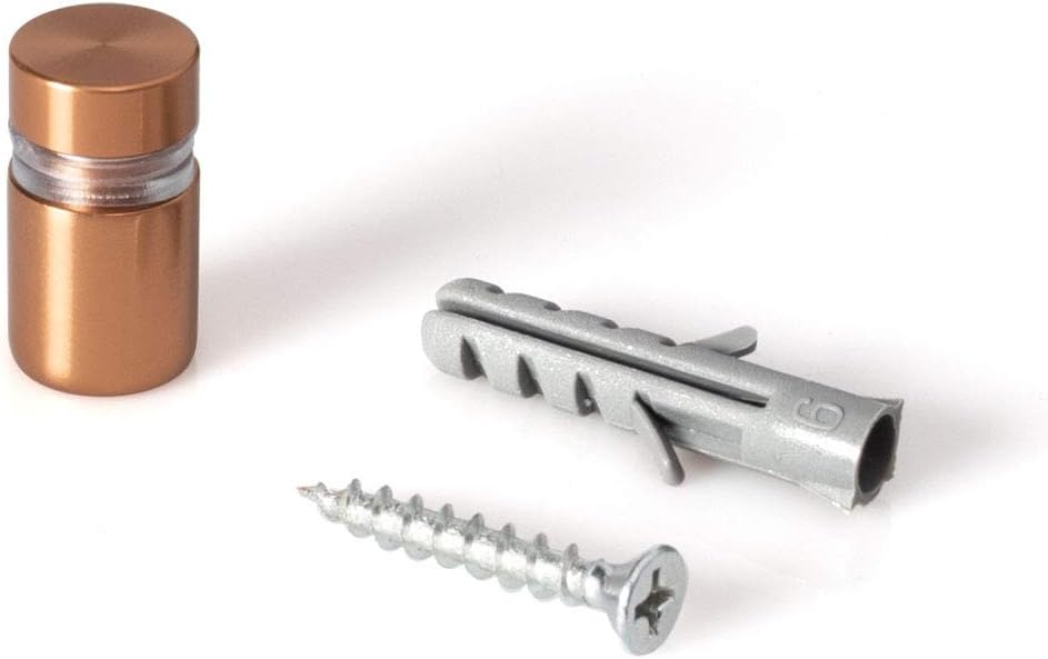 Sign Standoff 1/2 Diameter x 1/2 Barrel Length Copper Aluminum Eco Series Easy Fasten Standoff Pack of 2 by Outwater