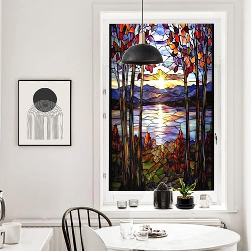 Vinilo para ventanas opaco estilo bosque rústico 35.4x63 in miniatura 6
