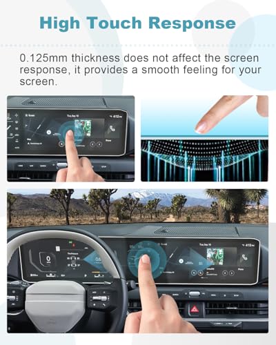 Image of CDEFG 2Pcs for 2026 Kia K4 Screen Protector K4 Accessories Dual 12.3-Inch | for 2025 2026 Kia K4 (LX /LXS /EX /GT-Line /GT-Line Turbo) Accessories All-in-One Touchscreen & Instrument Nano Screen Cover