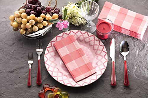 Plaid Napkins | Red Check Cloth Like Paper Napkins - Disposable Linen-Feel Guest Towels Rustic Cottage Styling for Everyday Use, Lunchboxes, for Kitchen, Parties, Dinners or Events | Pack 50 | 16x16 - Thumbnail 2