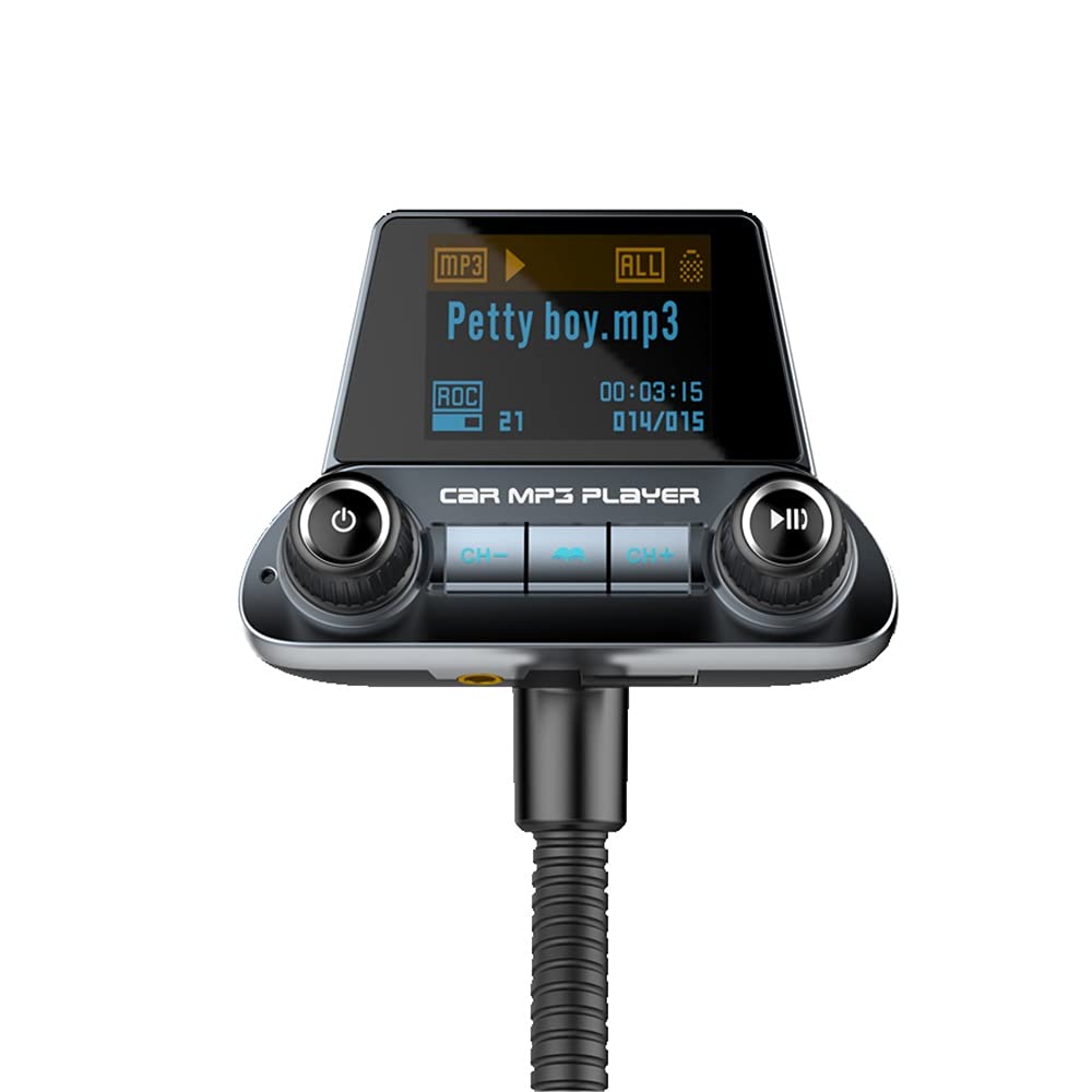 YONGYAO BT14 Car Bluetooth Dual Screen Vivavoce Lettore MP3 Trasmettitore FM Caricabatteria da Auto Supporta Il rilevamento della Tensione degli Effetti sonori EQ