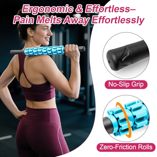 Image of Muscle Roller Stick for Athletes, Liposuction Massage Roller Stick for Exercise Runners, Therapy Manual Massager Stick Tool for Relief Muscle Soreness, Trigger Points, Help Calf, Leg, Back Recovery