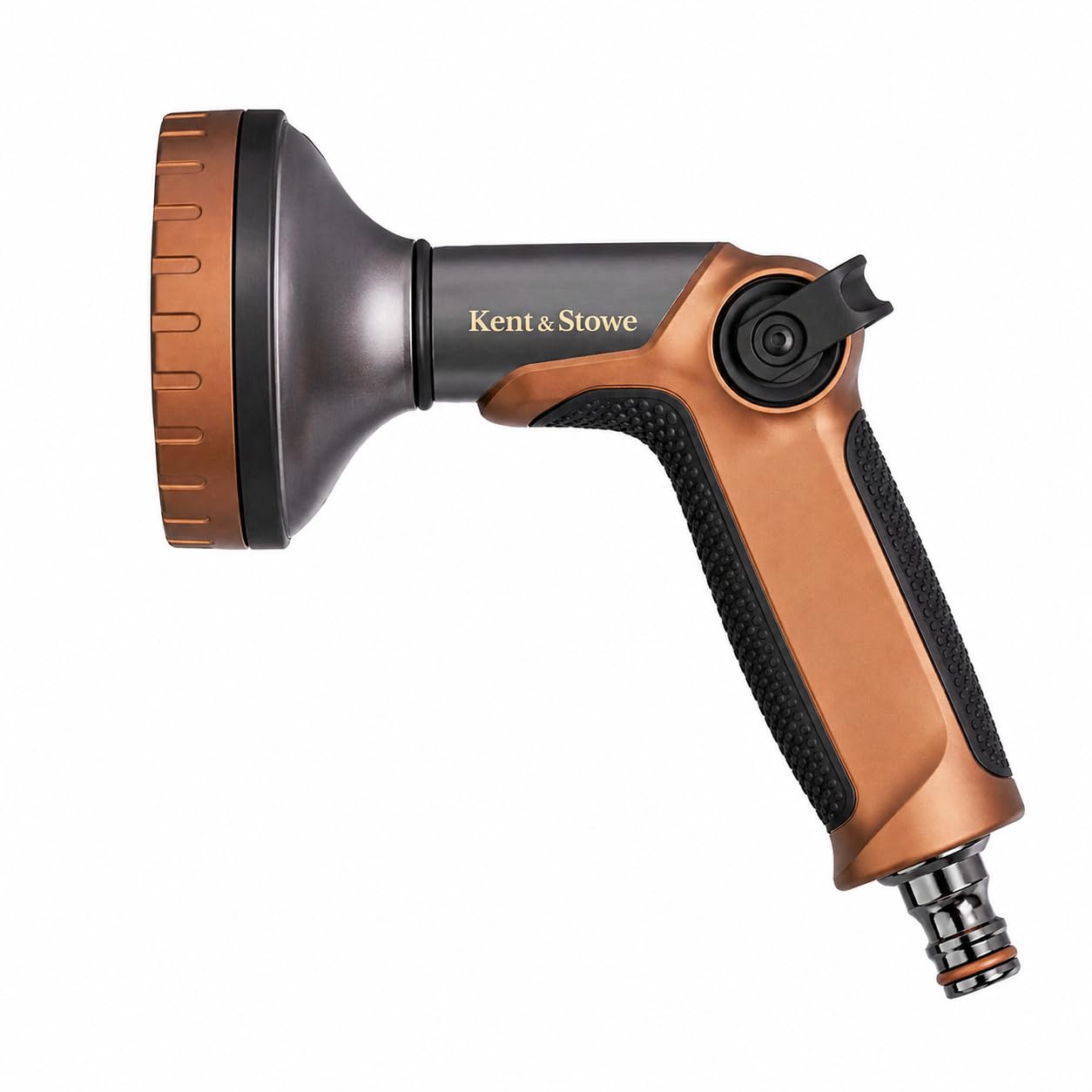 Kent & Stowe Metal Spray Gun 2026 – Heavy Duty Garden Hose Nozzle with 6 Spray Patterns, Zinc Aluminium Alloy Inlet, Thumb Flow Control, Leak-Resistant, Soft Grip Handle