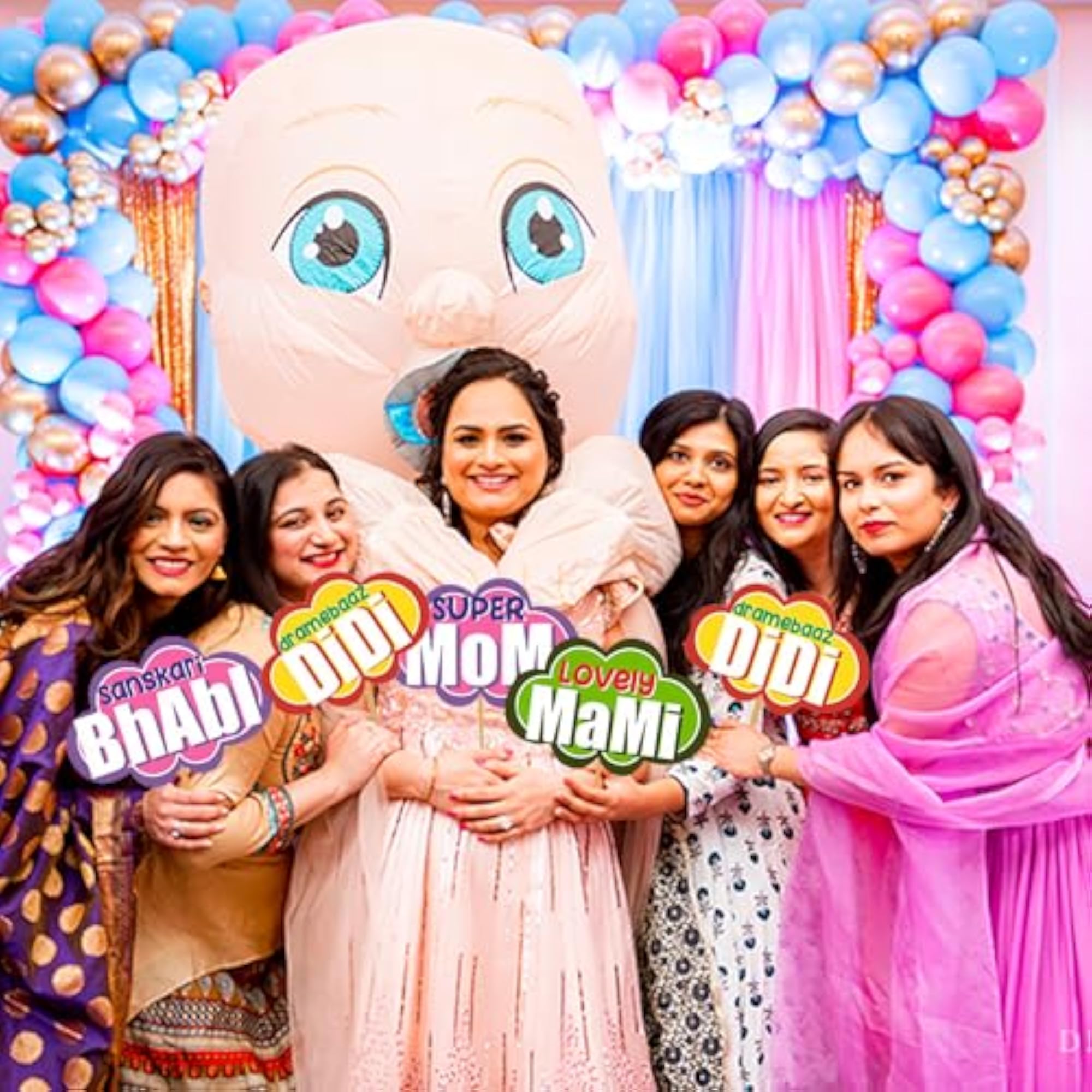 Family Props - 18 Pcs Wedding Props for Haldi Ceremony