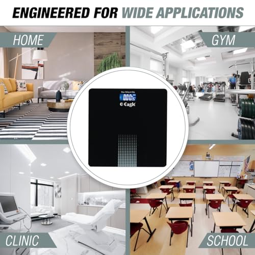 Image of Eagle Digital Weighing Scale for Body Weight 180Kg | Smart Fitness Weight Machine with LCD Display, Auto On /Off | Bathroom Scale for Home, Gym & Clinic - Black, EEP-1300A