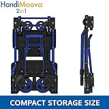 HandiMoova wózek transportowy 2w1 70 kg, składany wózek na platformę 135 kg, wózek ręczny, konwersja w kilka sekund