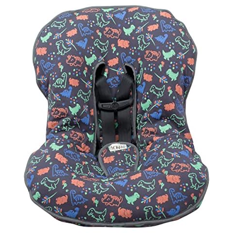 JYOKO Kids Universal Padded Cover Liner for Baby car seat Gr 0/100% Cotton Made (Compatible with Maxi COSI, Chicco, Mico, Evenflo, Mesa, Britax and More) (Happy Dino) Cover
