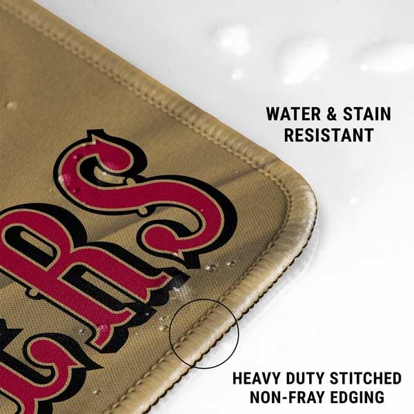 Skinit Small Gaming Mouse Pad - Officially Licensed San Francisco 49ers Design with Stitched Edges, Waterproof, Non-Slip Rubber Base, Desk Mat for Keyboard & Mouse, 12.6