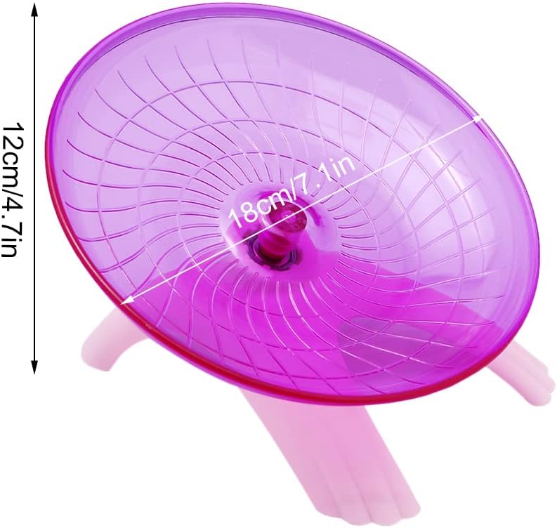 Litewood Hamster Flying Saucer Wheel Silent Running Spinning Wheel Toy for Dwarf Hamster Gerbil Mouse Rat Mice (Pink)