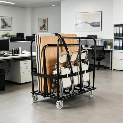 POSTYBAY Folding Table Cart 2100 LBS Capacity|with 5" PU Swivel Wheels by POSTYBAY - Used condition - Image 3