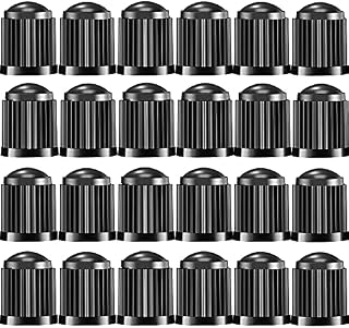 50pcs Tyre Valve Caps, Plastic Universal Car Tire Stem Dust Covers with Seal Ring for SUV,Trucks,Bike,Bicycle,Motorbike,Black