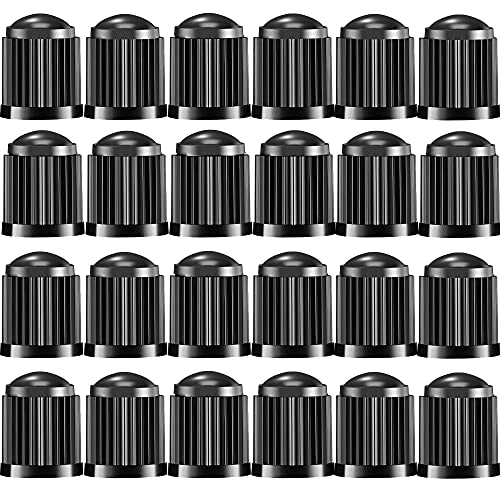 50pcs Tyre Valve Caps with Seals - Plastic Dust Caps for Cars, Bikes, Mountain Bikes, Motorbikes, Trolleys - Black