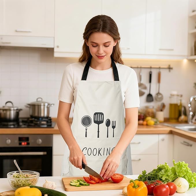 Image of Barbeque Grill New Kitchen Apron For Coocking Women & Men Apron for Kitchen Cooking Waterproof Chef Apron set with Pocket and 2 Side Coral Velvet Towels for Home, BBQ Grill design unique apron