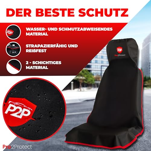 Pro2Protect [2X Test SEHR GUT] Autositzschoner Vordersitze | WASSERDICHT | 1er Set | Autositzbezüge Sitzauflage Sitzbezüge Auto | Schonbezug vorne Autositzauflage Sitzschoner Auto Zubehör Innenraum