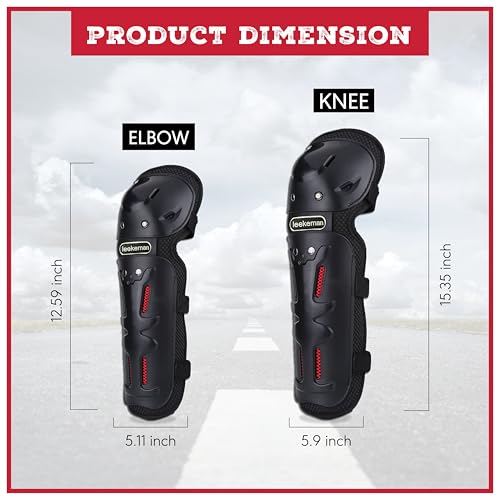 Image of OBEROI'S TRADERS Motorcycle Riding Knee and Elbow Guard Protector | Breathable & Adjustable Shin Pads | for Bike Racing