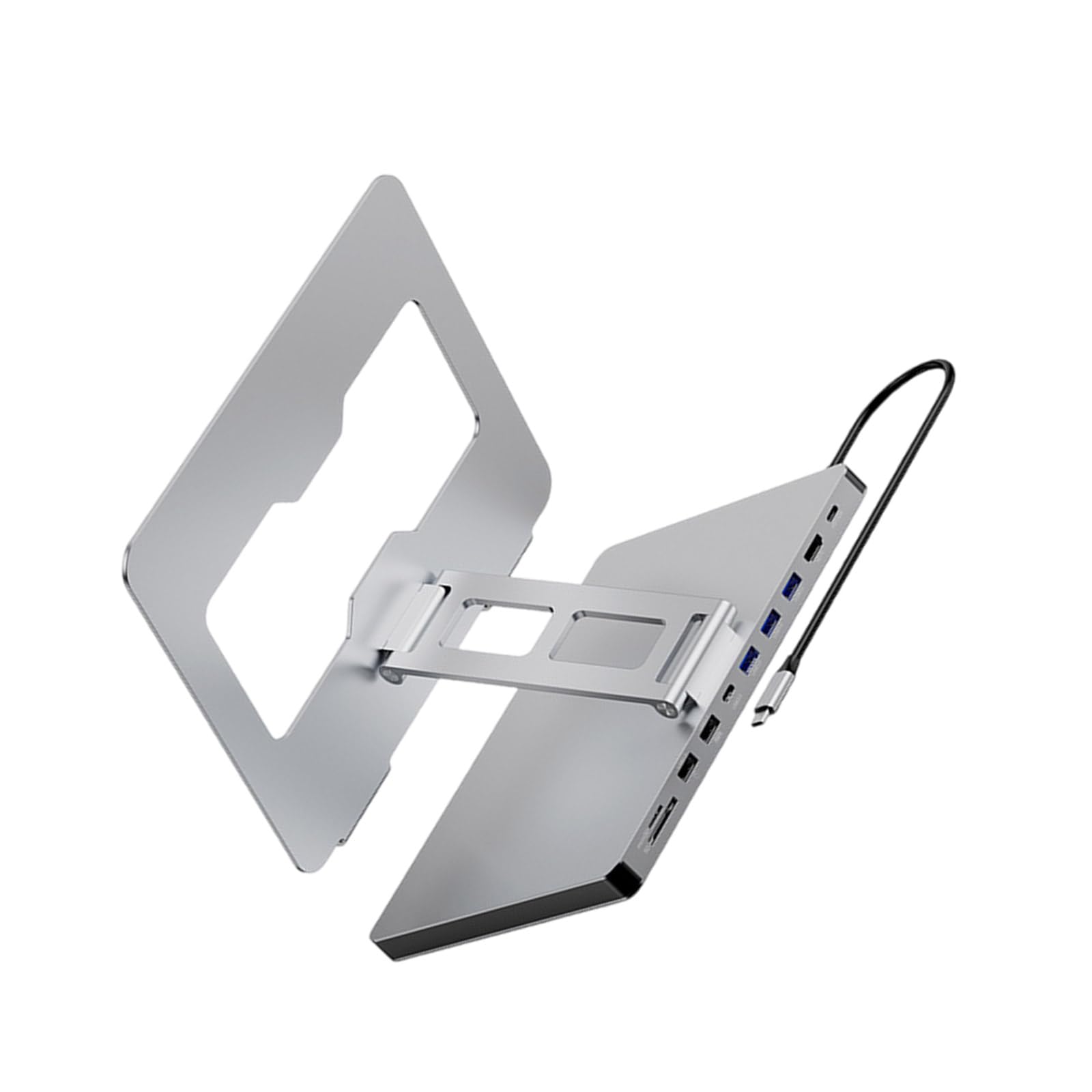 10-in-1-Laptop-Dockingstation und Adapter-Basis, Notebook-Ständer für effizienten Bürogebrauch und Geräteanschlusshalter, Studenten-Laptop-Zubehör