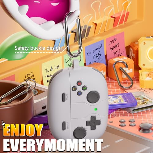 Image of for JBL Vibe 200TWS / JBL Vibe Beam Case Cover Game Console Design, Silicone Case Compatible with JBL Vibe 200TWS with Keychain with Cleaning Pen Kit - Rock Grey