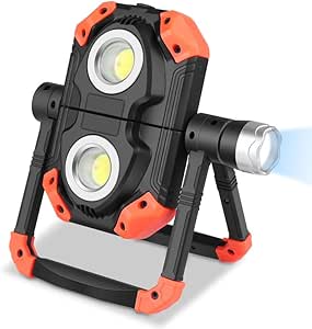 Amazon.com: 360°Rotating LED Work Light Rechargeable Long Lasting ...