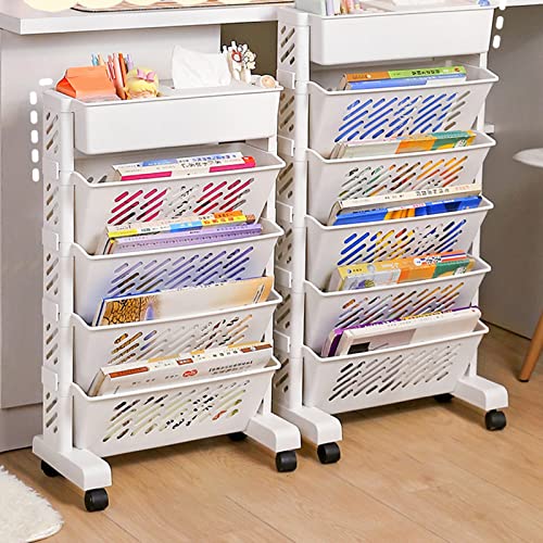 Bibliothèque d'angle rotative mobile avec roulettes pour rangement de documents - 3