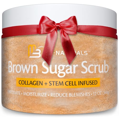 Brown Sugar Scrub Face Foot & Body Exfoliator Infused with Collag...