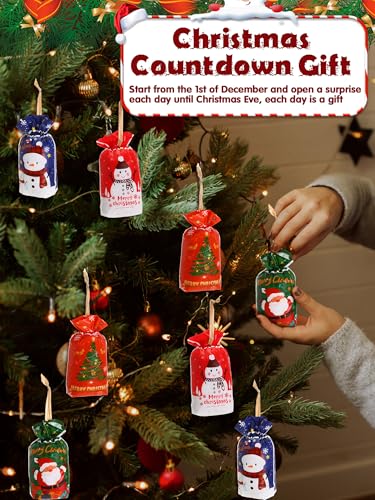 Image of Glitopper 24 Pairs Christmas Sock Advent Calendar 2025 Christmas Countdown Socks Set Include Xmas Fuzzy Socks Drawstring Gift Bags 24 Day Countdown Sticker for Women Men Adult