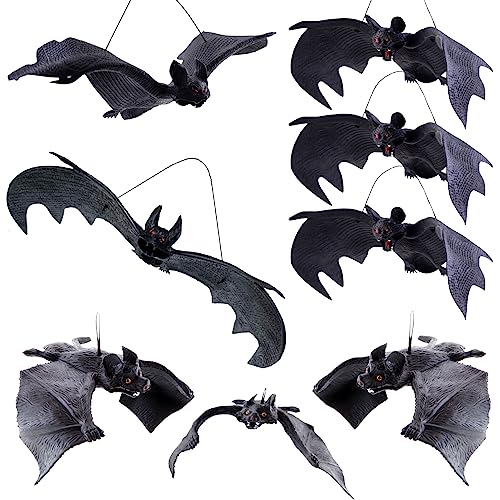 Halloween Deko Fledermaus Set, 8 Stück 3D Fledermäuse Hängend Gruselig...