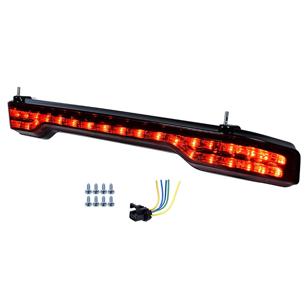 Astra Depot LED Tour Pack Brake Tail Light Turn Signal Lamp Kit Compatible with 2014-Up Harley Touring FLHT FLTR (Red Lens)