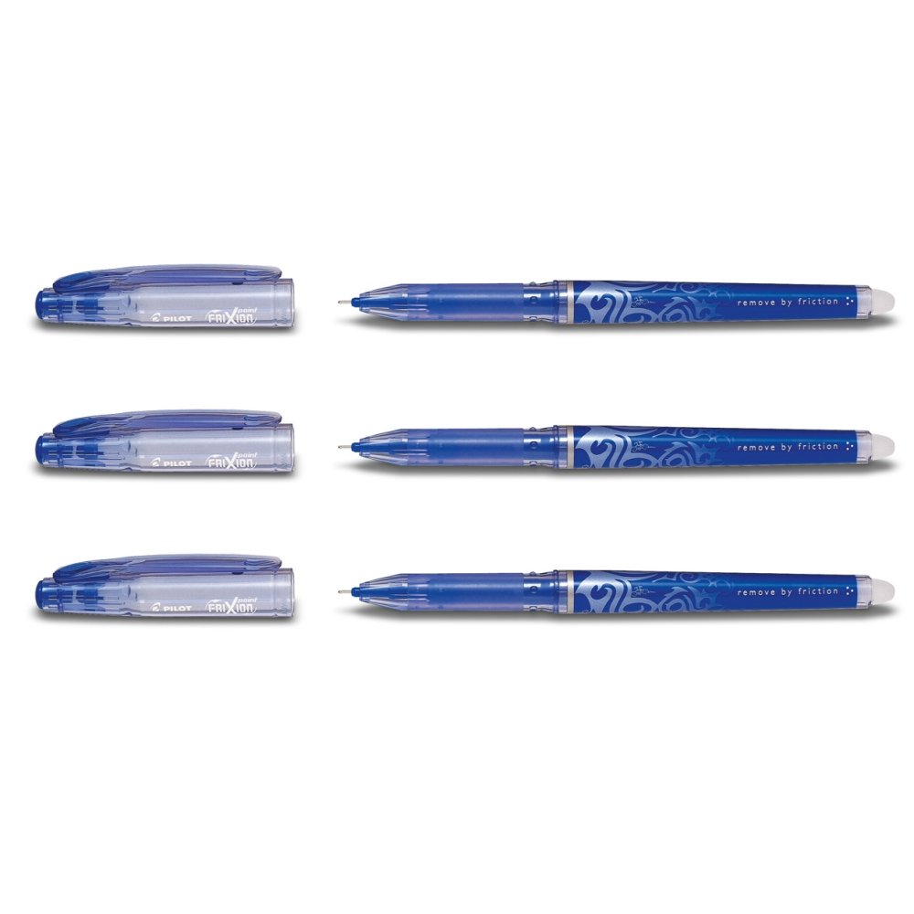 PILOT Frixion Point - Bolígrafo roller (0,5 mm, mina intercambiable, 3 unidades), color azul
