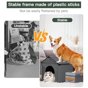 Medium Dog & Small Dog House Soft Indoor 22x20x18in for Medium Dogs Such as Border Collie & Small Dogs Such as Beagle/French Bulldog, Stable Pet House with Soft Cushion, Oxford Fabric, Gray Medium Dog Small Dog House Soft Indoor 22x20x18in for Medium Dogs Such as Border Collie Small Dogs Such as BeagleFrench Bulldog Stable Pet House with Soft Cushion Oxford Fabric Gray