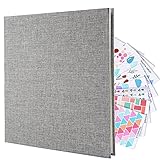 Dimensiones y embalaje: en el paquete hay 1 álbum de fotos grande y 8 bonitas pegatinas. Este álbum de lino mide 12 in × 13,39 in / 32 cm × 34 cm y el grosor es de 1,18 in / 3 cm. Tiene 20 páginas a doble cara y puede contener aproximadamente 100 fotos de 6 × 4 pulgadas.