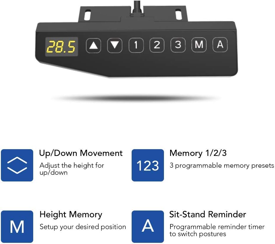 Flexispot EN1 Electric Height Adjustable Standing Desk, 48" Sit Stand Up Computer Desk Workstation for Home Office with Memory Controller (White Frame/White Desktop, 48 x 24 inch) : Home & Kitchen