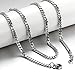 TRUSUPER Jewelry 3.5mm Titanium Steel Mens Beveled Curb Link Chain Silver Necklace, 20