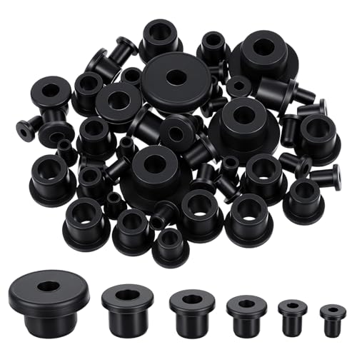 115 PCS T-Type Rubber Grommet Kit for Wiring Assortment, 6 Sizes Waterproof Wire Grommets for Automotive Firewall, Rubber Firewall Hole Plug Cable Bushing for Cable Protection & Irrigation Systems