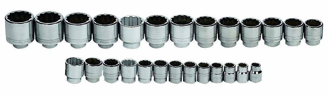 Williams WSH-26RC 26-Piece 3/4-Inch Drive shallow 12 Point Socket Set