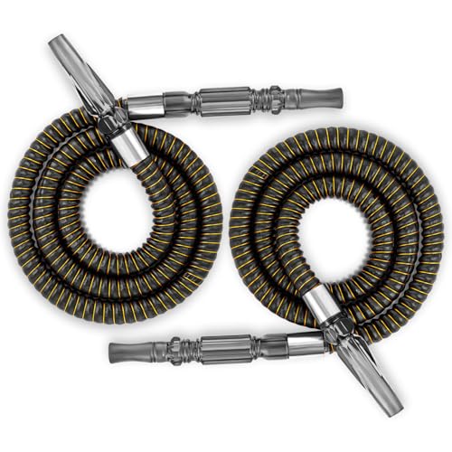 2 Pack Hookah Hose Washable 39 Shisha Hose Acrylic Handle Leather Wrapped Pipe For Small Hookah Set (Black2)