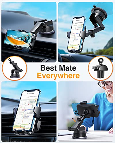 VANMASS Phone Holders for Your Car [Super Suction Cup] Cell Phone Mount Car Dashboard Windshield Vent Desk Fit for iPhone 17 Pro Max 16 15 14 Universal Handsfree Automobile Vehicle Cradle,Blue - Thumbnail 2