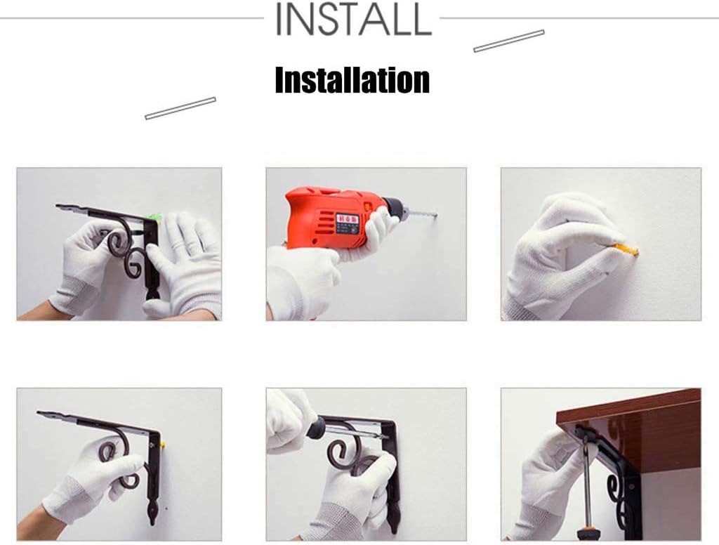 L-Shaped Right Angle Shelf Brackets with Planks, Floating Shelves Tripod Triangle Shelf Brackets, 90°Angle Wall Mounted Shelf Supporter Bracket Frame